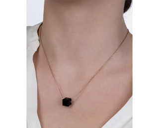 Silver 925 necklace with stone cube made of crystal for  pendant, Arteon 32477-047