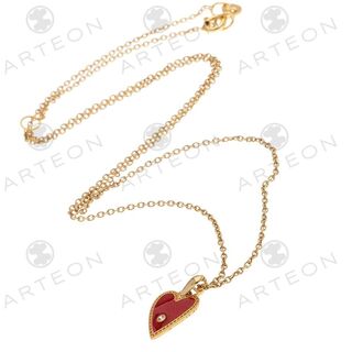 Women's Heart Necklace Silver 925 With Enamel And Zirconia 32534 Arteon