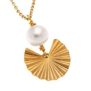 Women's Fan Necklace 32597 Arteon Silver 925 Gold Plated