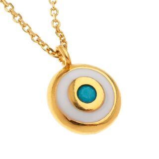Women's Necklace Made of Silver 925-Rhodium Plated Eye With Enamel 32639 Arteon