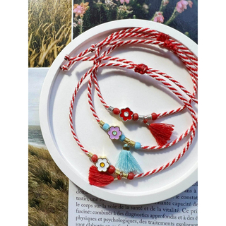 Women's Handmade Bracelet For March Daisy-Enamel  Brass M07