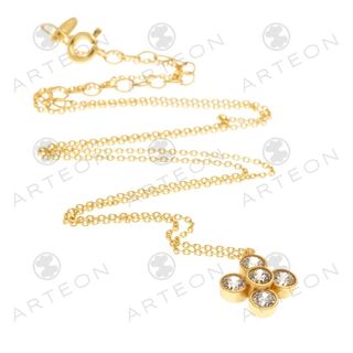 Γυναικείο Κολιέ Arteon 32751 Από Ασήμι 925ο Με Σταυρό Και Λευκά Ζιργκόν