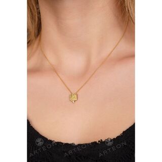 Women's Arteon Square Necklace 32759 Silver 925-Gold Plating With White Zircon