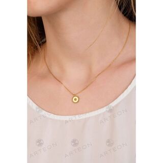 Women's Necklace With Disc Pendant Silver 925-Gold Plated 32779 Arteon
