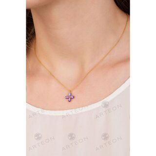 Women's Necklace Little Flower 32781  Arteon Silver 925-Gold Plated-Enamel