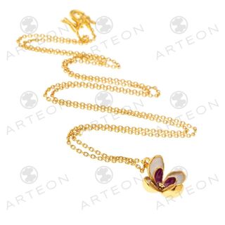 Women's Necklace Little Flower 32785  Arteon Silver 925-Gold Plated-Enamel
