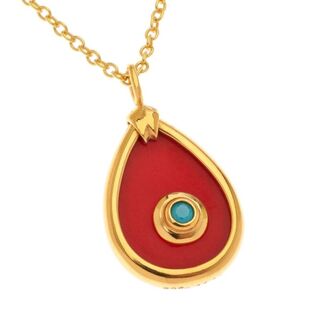Women's Eye-Tear Necklace Silver 925-Gold Plated 32795 Arteon