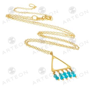 Women's Necklace Triangle With Apatite Stones Silver 925-Gold Plated 32811 Arteon