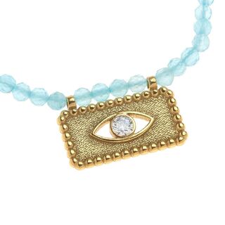 Women's Necklace With Semiprecious Stones And Eye 32831 Arteon Silver 925-Gold Plated