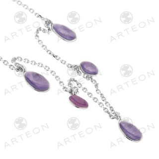 Women's Petals Necklace 32886 Arteon Silver 925-Purple Enamel