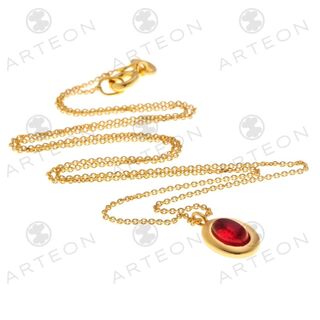 Γυναικείο Κολιέ Arteon 34036 Ασημένιο 925-Επιχρύσωση Με Οβάλ Μπορντώ Πέτρα