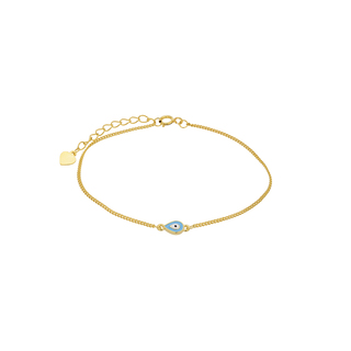 Women's Bracelet Eye-Turquoise Enamel Silver 925 -Gold Plating 3A-BR502-3Q Prince