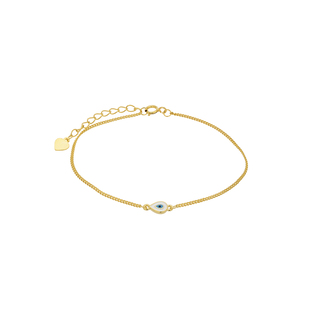 Women's Bracelet Eye-White Enamel Silver 925 -Gold Plating 3A-BR502-3W Prince