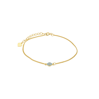 Women's Bracelet Eye-Turquoise Enamel Silver 925 -Gold Plating 3A-BR503-3Q Prince