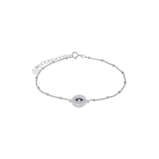 Women's Bracelet Eye-Blue Enamel Silver 925 3A-BR508 Prince
