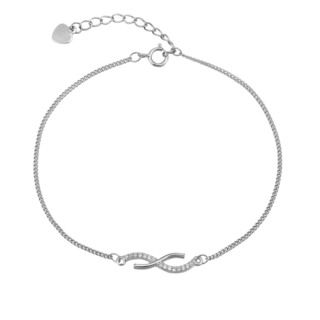 Women's Bracelet Infinity Silver 925-White Zircons 3A-BR824 Prince