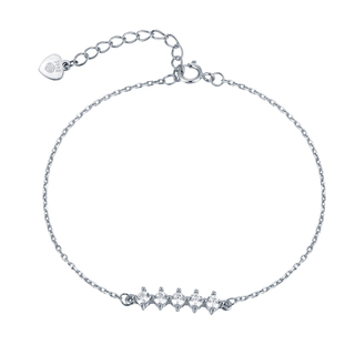 Women's Bracelet Silver 925- White Zirgons 3A-BR825 Prince