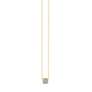 Women's Necklace Eye-Die Silver 925-Gold Plating Zircon-Turquoise 3A-KD485-3Q Prince
