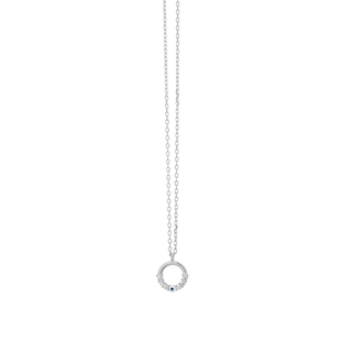 Necklace Circle With White Zircons-Eye Silver 925 3A-KD573 Prince