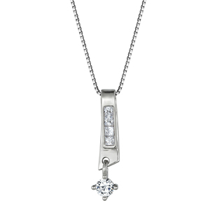 Women's Necklace Silver 925 With 2 White Zircon 3A-KD779 Prince