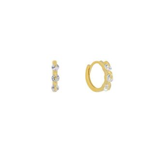 Women's Hoop Earrings Zircon Silver 925-Gold Plating 3A-SC652-3 Prince