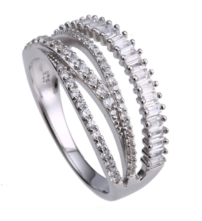 Γυναικείο Δαχτυλίδι Σετ Μπερδεμένο Ασήμι 925-Ζιργκόν 3TA-RG141-1 Prince