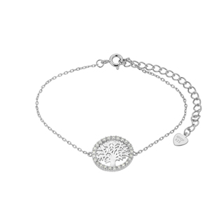 Women's Bracelet  Life Tree Silver 925 With White Zircons And White Mop 5F-BR068 Prince Gold  Plating