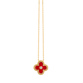 Women's Necklace Cross Silver 925 Gold Plated-Zircon-Enamel 3ZK-KD197 Prince