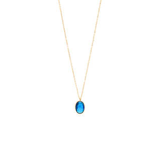 Women's Necklace 42AD-KD001GM Visetti Steel 316L- Gold IP- Blue Stone