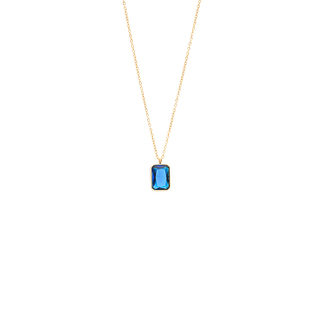 Women's Necklace 42AD-KD003GM Visetti Steel 316L- Gold IP- Blue Stone