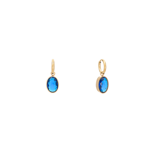 Women's Hoop Earrings WIth Charm Visetti 42AD-SC001GM Steel 316L-Gold IP Blue Crystal