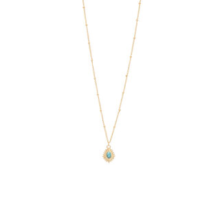 Women's Necklace Visetti 42AE-KD005GQ 316L Steel With Turquoise Stone - IP Gold Plating