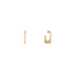 Women's Square Hoop Earrings Visetti 42K-SC021G Steel 316L-Gold Plating IP 