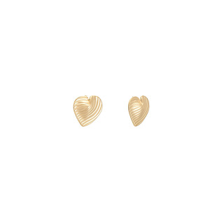 Women's Earrings Heart Striped Studs Visetti 42K-SC064G 316L Steel-IP Gold Plating