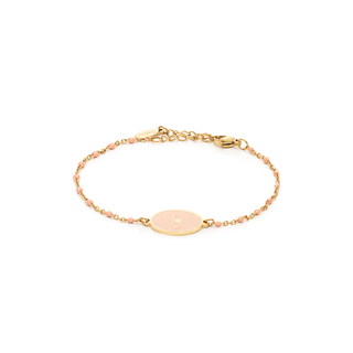Women's Bracelet-Eye With Pink Enamel Visetti 42L-BR004GP Steel 316L-Gold Plating IP