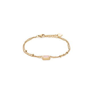 Women's Bracelet With Pink Agate Visetti 42L-BR008GP Steel 316L-Gold Plating IP