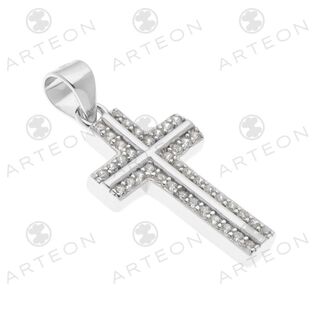 Women's Cross  With White  Zircons cz Silver 925 44911 Arteon