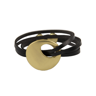 Women's Bracelet Leather-Steel 316L 45230209