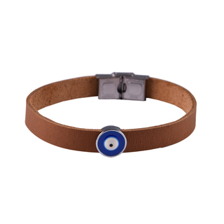 Men's Bracelet Eye Leather-Steel 316L 45230273