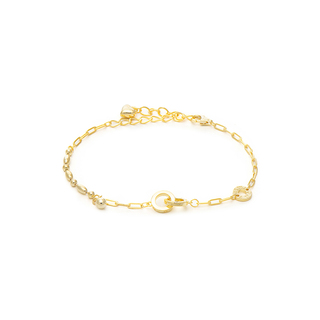 Women's Bracelet Silver 925-Gold Plating IP Circle Zircon 4TU-BR016-3 Prince