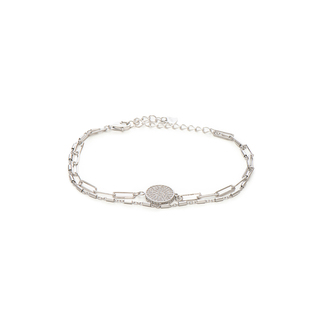 Women's Bracelet  Rozette Silver 925-Zirconia 4TU-BR052-1 Prince Platinum  Plating