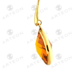 Γυναικεία Σκουλαρίκια Κρεμαστά Arteon 50374 Ασήμι 925-Επιχρύσωση Με Στρογγυλή Πέτρα Κρύσταλλο