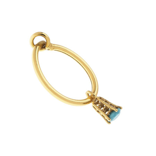 Σκουλαρίκι κρίκος από ασήμι 925 με κρεμαστή χρωματιστή πέτρα Arteon 50915-000