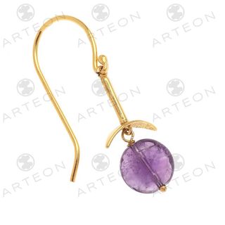 Women's  Earrings With Stone Amethyst 50984 Arteon Silver 925 Gold Plating