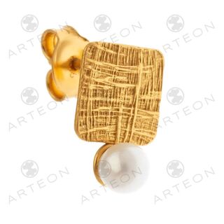 Women's Earrings Arteon 51128 Squares Made of 925 Sterling Silver-Gold Plated With Pearls