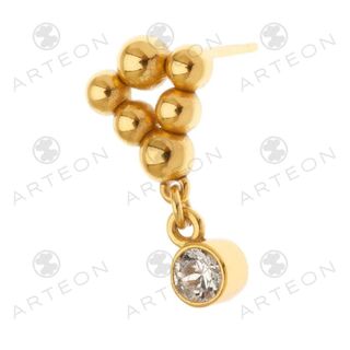 Γυναικεία Σκουλαρίκια Arteon 51144 Από Ασήμι 925ο-Επιχρύσωση Με Κρεμαστή Πέτρα