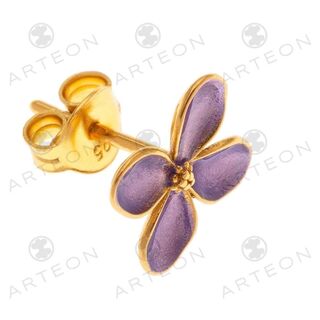Womens Stud Earrings Little Flowers 51160 Arteon Silver 925-Gold Plated-Enamel