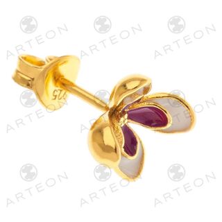 Womens Stud Earrings Little Flowers 51161 Arteon Silver 925-Gold Plated-Enamel