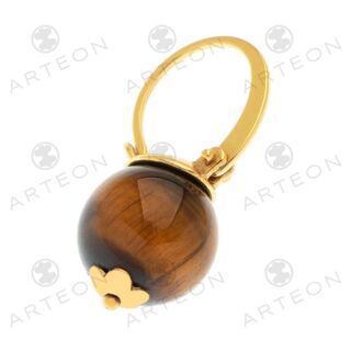 Women's Earrings With Tiger Eye Stone Silver 925-Gold Plated 51200 Arteon