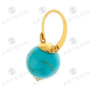 Women's Earrings With Turquoise Stone Silver 925-Gold Plated 51201 Arteon